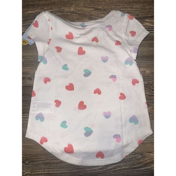 Toddler Girls' Tie-Dye Heart Short Sleeve T-Shirt - Cat & Jack Cream 2T, Ivory.T - Picture 4 of 4